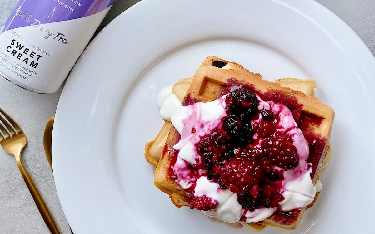 Low Carb Berries & Cream Waffles