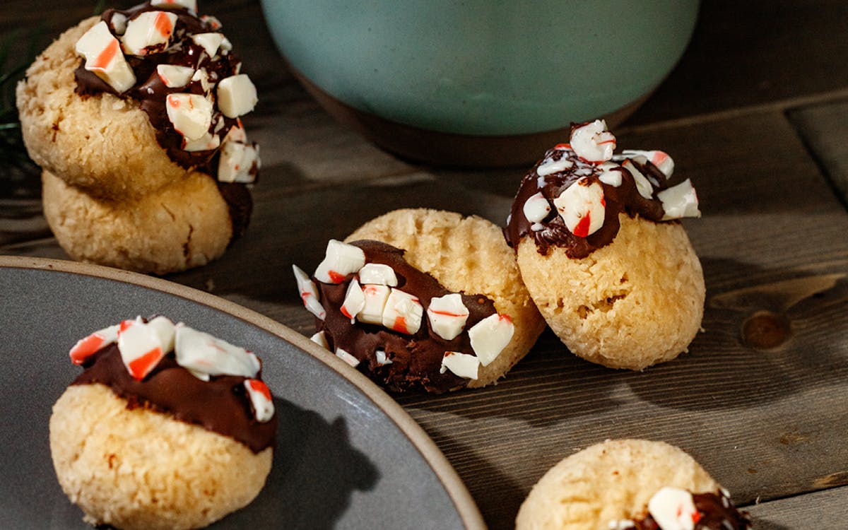 Peppermint cookies on a plate