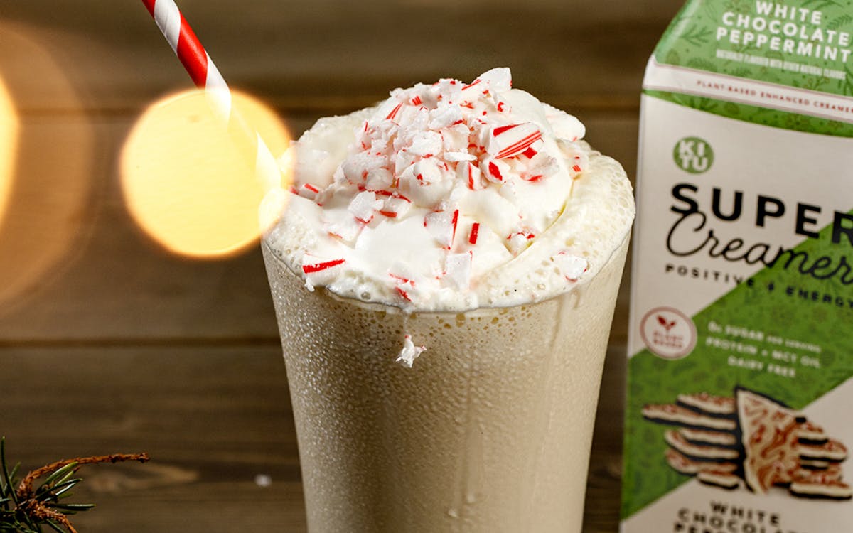 Peppermint Milkshake with whipped cream and White Chocolate Peppermint Super Creamer